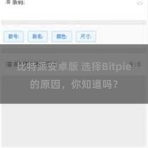 比特派安卓版 选择Bitpie的原因，你知道吗？