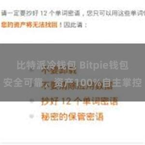 比特派冷钱包 Bitpie钱包安全可靠，资产100%自主掌控