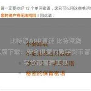 比特派APP直链 比特派钱包安卓版下载：安全便捷的数字货币管理工具